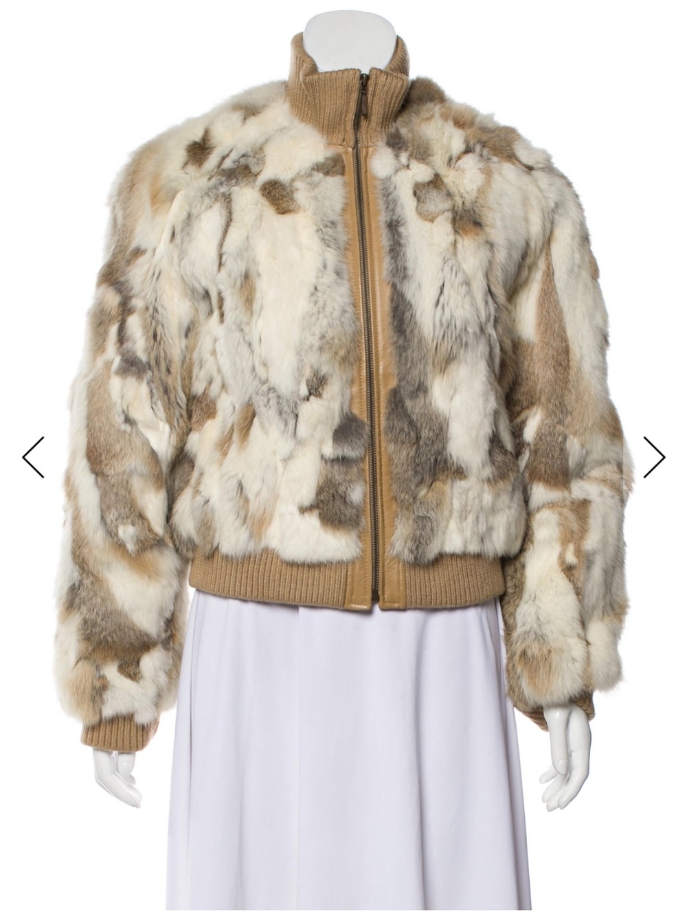 CO-OP Luxury Multi-Tone Fur Bomber Jacket - Beige